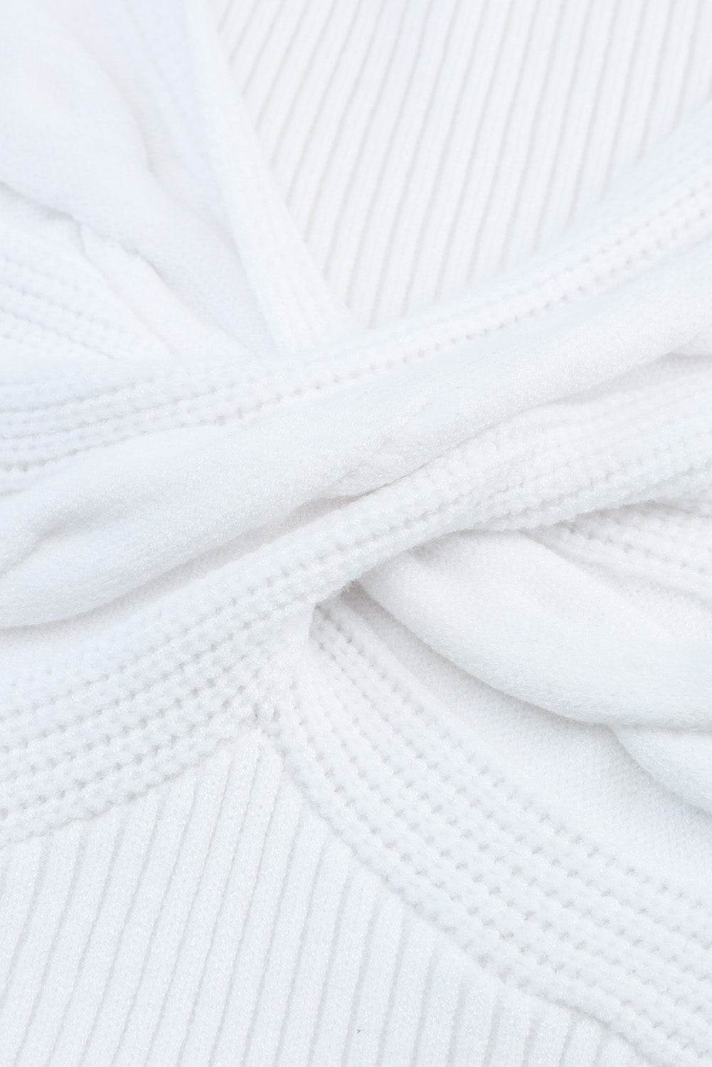 Crisscross V Neck Long Sleeve Knit Top for a perfect OOTD – dress to impress outfits from Amexza