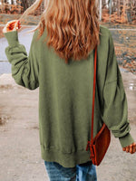 MERRY Side Slit Long Sleeve Sweatshirt for a perfect OOTD – dress to impress outfits from Amexza