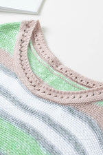 Contrast Striped Boat Neck Dropped Shoulder Sweater for a perfect OOTD – dress to impress outfits from Amexza