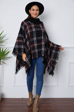 Shiny Turtleneck Plaid Raw Hem Sweater for a perfect OOTD – dress to impress outfits from Amexza