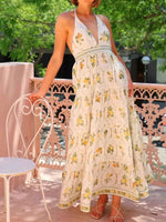 Printed Halter Neck Maxi Cami Dress