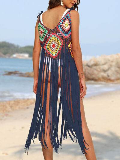 Fringe Spaghetti Strap Cover-Up for a perfect OOTD – dress to impress outfits from Amexza
