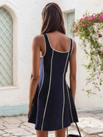 Striped Square Neck Mini Dress