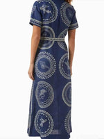 Printed Maxi Shirt Dress with Belt