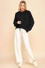 Davi & Dani Drop Shoulder Long Sleeve Hooded Sweater for a perfect OOTD – dress to impress outfits from Amexza