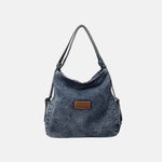 Adjustable Strap Denim Shoulder Bag Medium One Size for a perfect OOTD – dress to impress outfits from Amexza