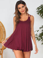 Scoop Neck Top and Shorts Lounge Set Burgundy for a perfect OOTD – dress to impress outfits from Amexza