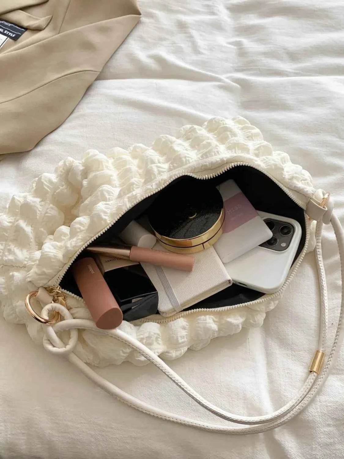 Bubble Textured Spaghetti Strap Shoulder Bag for a perfect OOTD – dress to impress outfits from Amexza