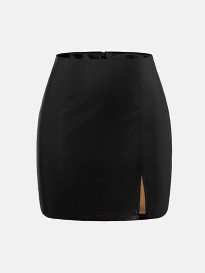 Slit Mini Skirt with Zipper for a perfect OOTD – dress to impress outfits from Amexza