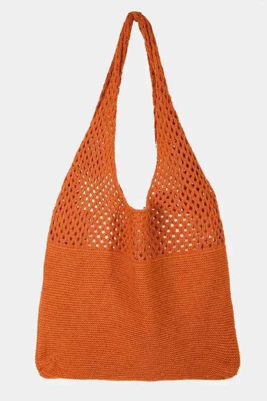 Fame Half Pointelle Knit Tote Bag for a perfect OOTD – dress to impress outfits from Amexza