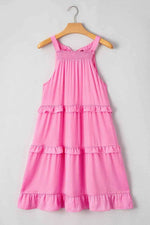 Tied Back Ruffled Layered Sleeveless Mini Dress for a perfect OOTD – dress to impress outfits from Amexza