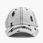 Distressed Letter Embroidered Baseball Cap Black One Size for a perfect OOTD – dress to impress outfits from Amexza