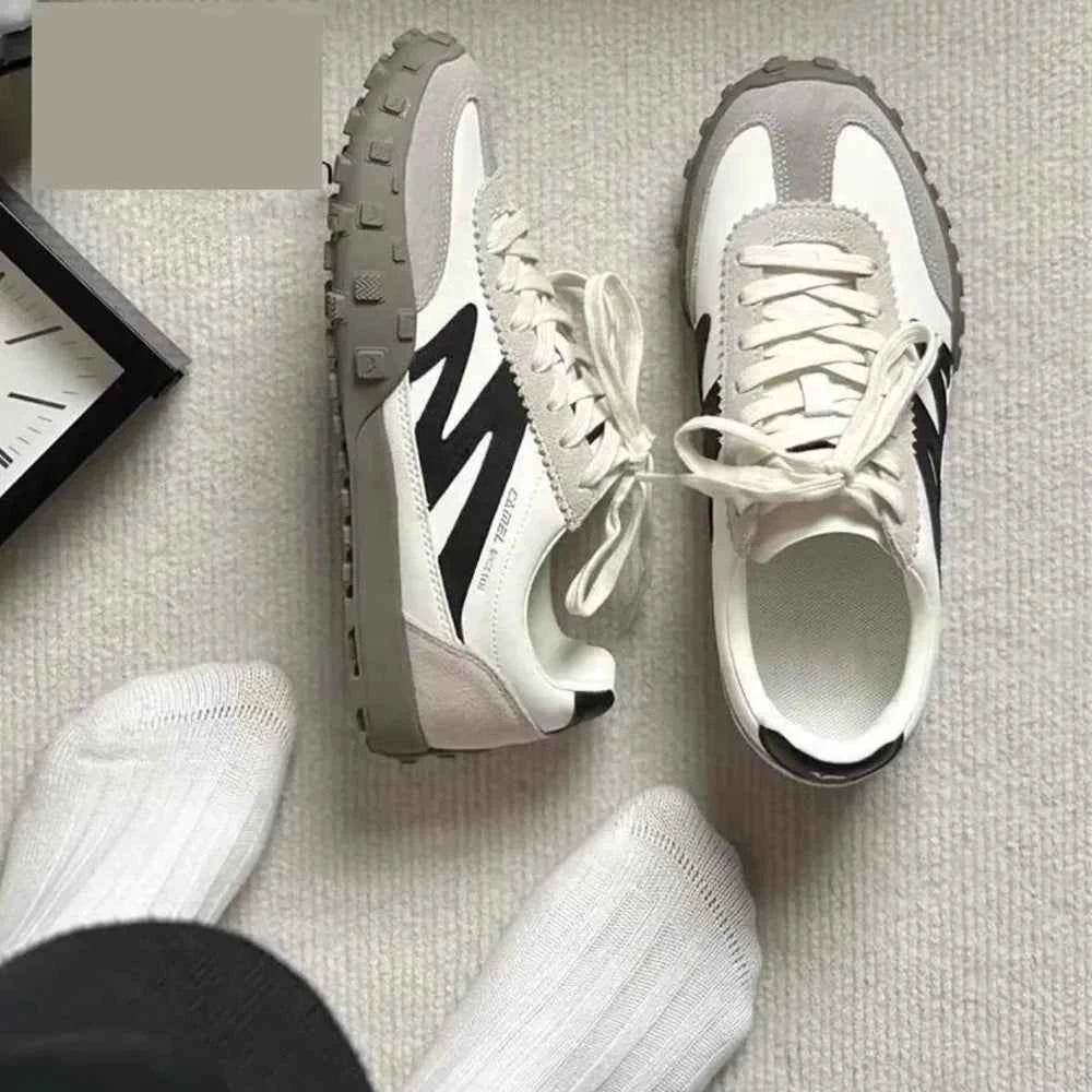 Contrast Round Toe Flat Athletic White for a perfect OOTD – dress to impress outfits from Amexza