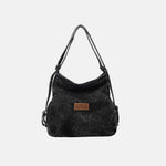 Adjustable Strap Denim Shoulder Bag Black One Size for a perfect OOTD – dress to impress outfits from Amexza