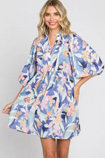 GeeGee Floral Print Mini Dress Blue Multi for a perfect OOTD – dress to impress outfits from Amexza