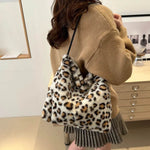 Leopard Furry Shoulder Bag for a perfect OOTD – dress to impress outfits from Amexza