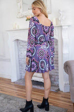 White Birch Printed Long Sleeve Mini Dress with Short Liner for a perfect OOTD – dress to impress outfits from Amexza