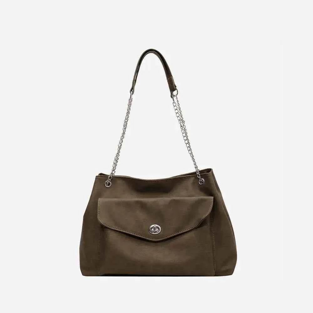 PU Leather Shoulder Bag Olive Brown One Size for a perfect OOTD – dress to impress outfits from Amexza