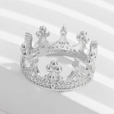 Crown Shape Zircon 925 Sterling Silver Ring for a perfect OOTD – dress to impress outfits from Amexza