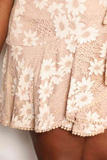 Double Take Floral Lace Pompom Detail Tie-Waist Flutter Sleeve Dress for a perfect OOTD – dress to impress outfits from Amexza