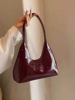Moon Shape Shoulder Bag Burgundy One Size for a perfect OOTD – dress to impress outfits from Amexza