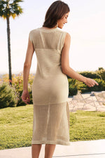 Slit Round Neck Sleeveless Sweater Dress for a perfect OOTD – dress to impress outfits from Amexza