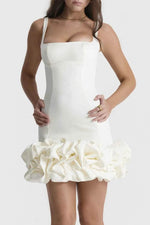 Ruched Square Neck Sleeve Mini Dress for a perfect OOTD – dress to impress outfits from Amexza