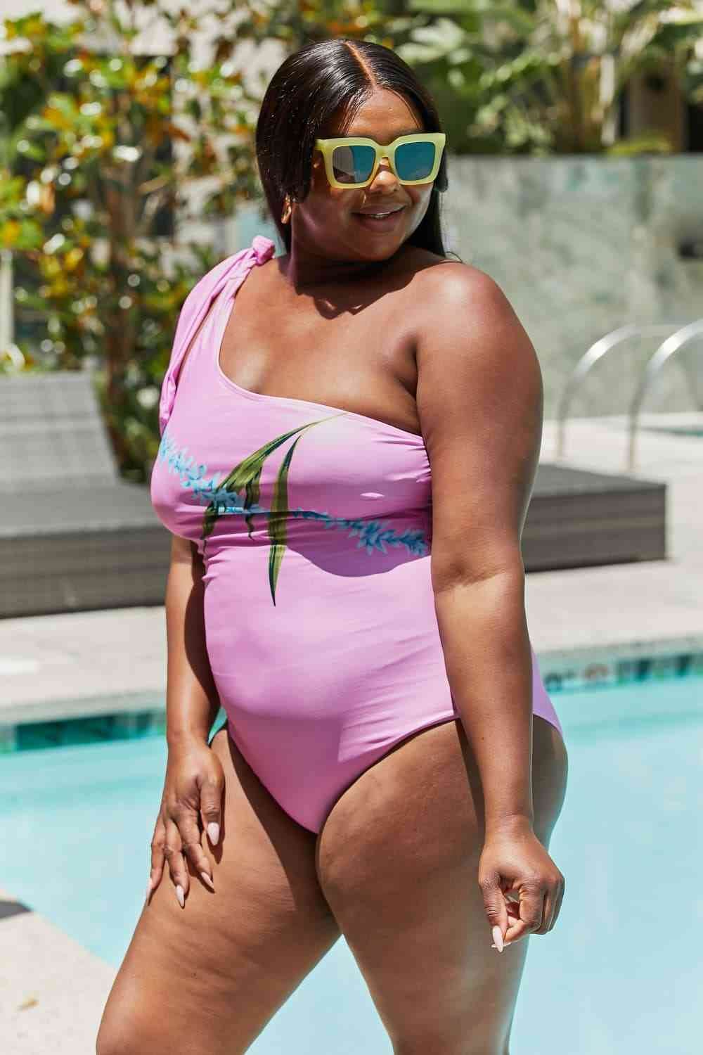 Marina West Swim Vacay Mode One Shoulder Swimsuit in Carnation Pink for a perfect OOTD – dress to impress outfits from Amexza