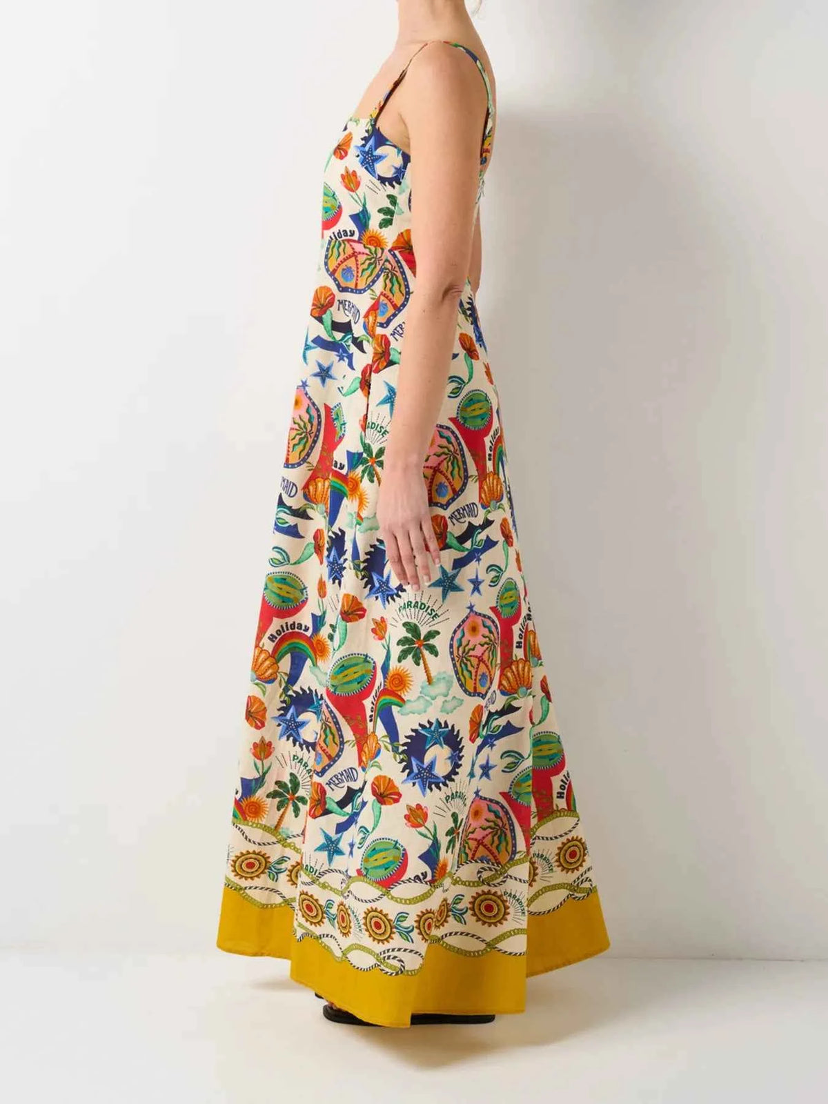 Printed Square Neck Maxi Dress