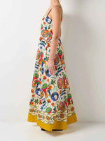 Printed Square Neck Maxi Dress