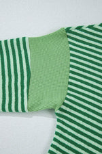 Stripe Johnny Collar Long Sleeve Top for a perfect OOTD – dress to impress outfits from Amexza