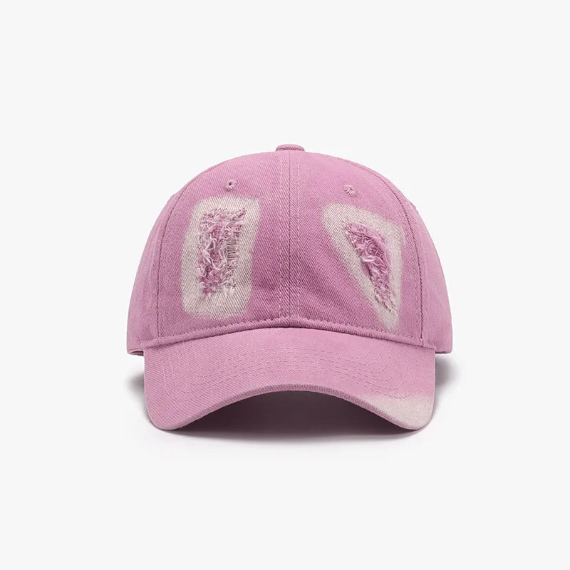 Distressed Cotton Baseball Cap Fuchsia Pink One Size for a perfect OOTD – dress to impress outfits from Amexza