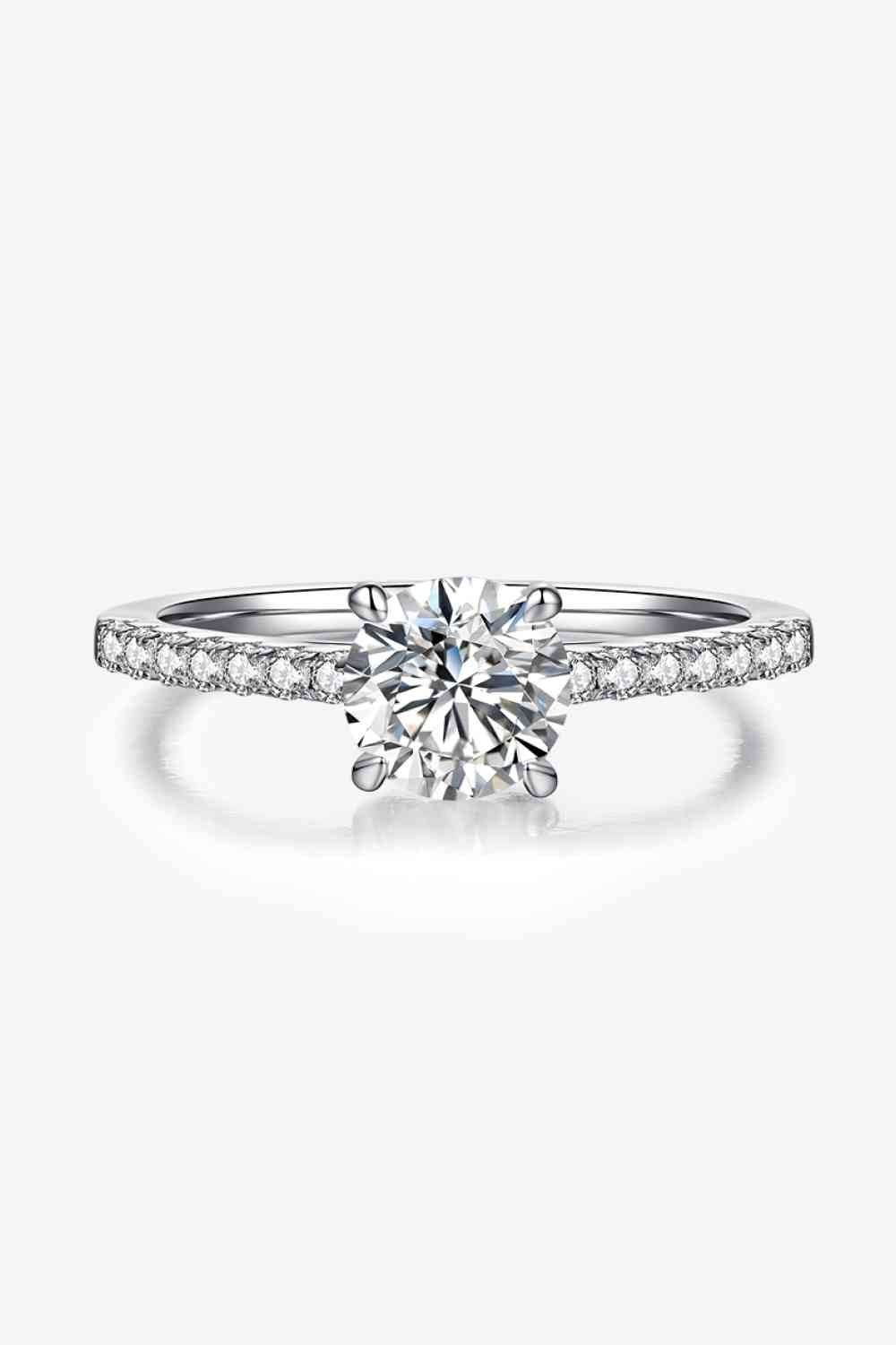 1 Carat Moissanite 925 Sterling Silver Side Stone Ring for a perfect OOTD – dress to impress outfits from Amexza