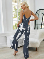 Shiny Tie-Dye Spaghetti Strap Jumpsuit with Pockets for a perfect OOTD – dress to impress outfits from Amexza