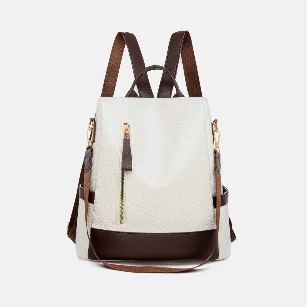 PU Leather Backpack Bag Ivory One Size for a perfect OOTD – dress to impress outfits from Amexza