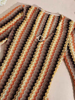 Contrast Striped Long Sleeve Maxi Dress