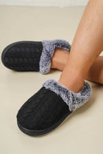 Cable-Knit Fluff Round Toe Slippers for a perfect OOTD – dress to impress outfits from Amexza