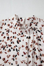 Printed Mock Neck Balloon Sleeve Blouse for a perfect OOTD – dress to impress outfits from Amexza