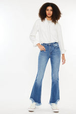 High Rise Frayed Hem Jeans - Amexza