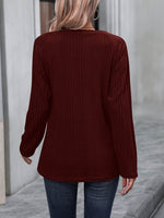 Round Neck Long Sleeve T-Shirt - Amexza