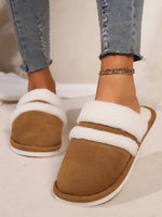 Contrast Faux Fur Round Toe Slippers for a perfect OOTD – dress to impress outfits from Amexza