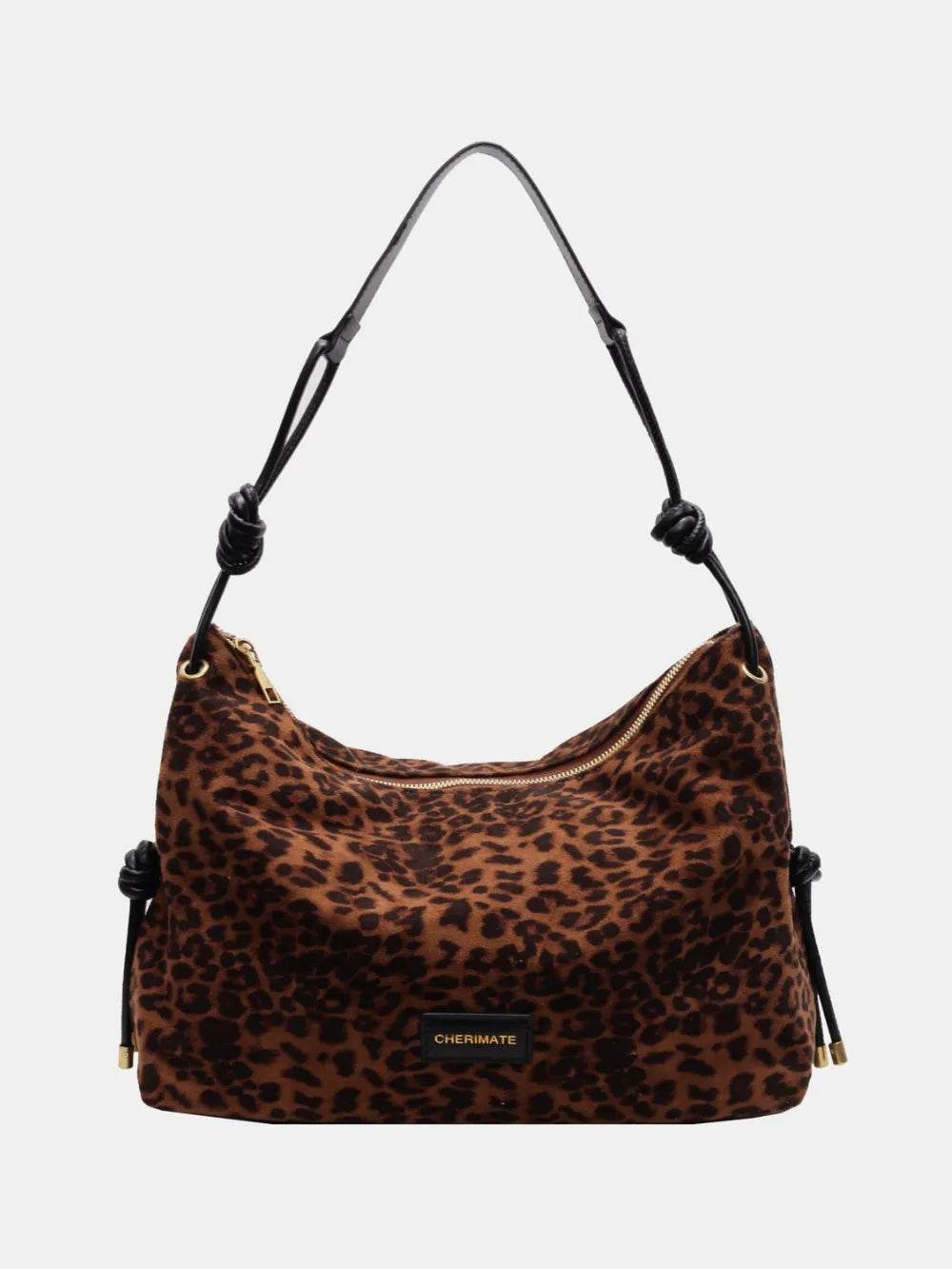 Suede Large Shoulder Bag Black Leopard One Size for a perfect OOTD – dress to impress outfits from Amexza