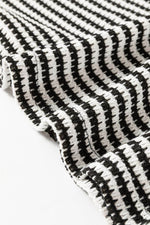 Striped Round Neck Long Sleeve Top - Amexza