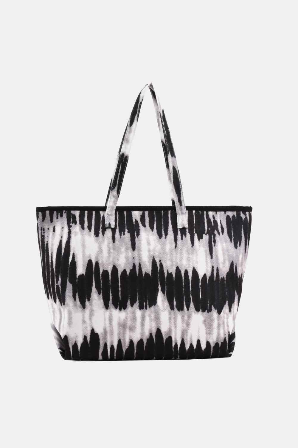 Printed PU Leather Tote Bag Black One Size for a perfect OOTD – dress to impress outfits from Amexza