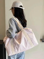 Texture Oxford Cloth Travel Bag Blush Pink One Size for a perfect OOTD – dress to impress outfits from Amexza