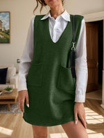 V-Neck Sleeveless Sweater Dress with Pockets for a perfect OOTD – dress to impress outfits from Amexza