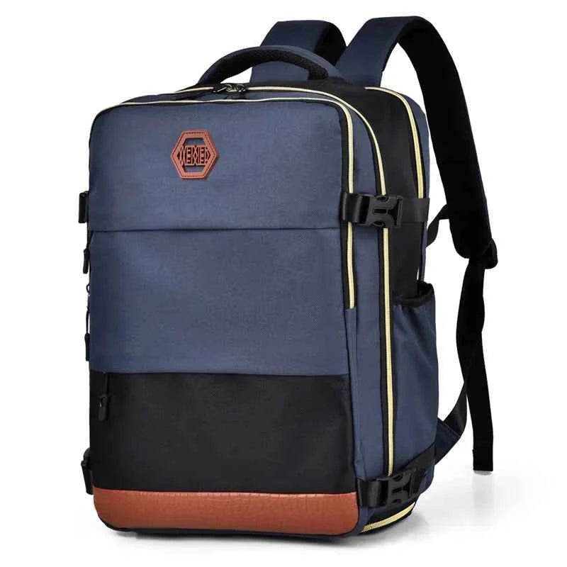 Color Block Multi-Pockets Backpack Bag Dusty Blue One Size for a perfect OOTD – dress to impress outfits from Amexza
