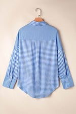 Plaid Button Up Long Sleeve Shirt - Amexza