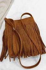 Suede Fringe Shoulder Bag for a perfect OOTD – dress to impress outfits from Amexza
