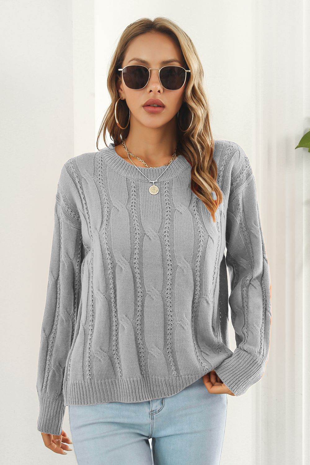 Round Neck Long Sleeve Sweater for a perfect OOTD – dress to impress outfits from Amexza